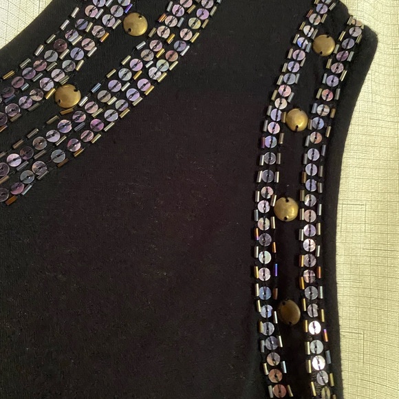 A.N.A black Shift Dresses sleeveless with sequins around the collar size large - Picture 3 of 5